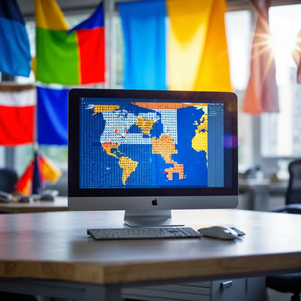 Multilingual interface with different flags