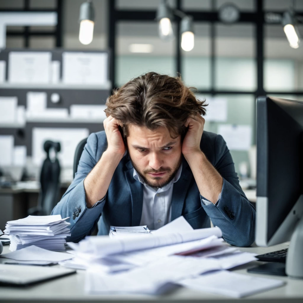 Illustration of workplace stress management